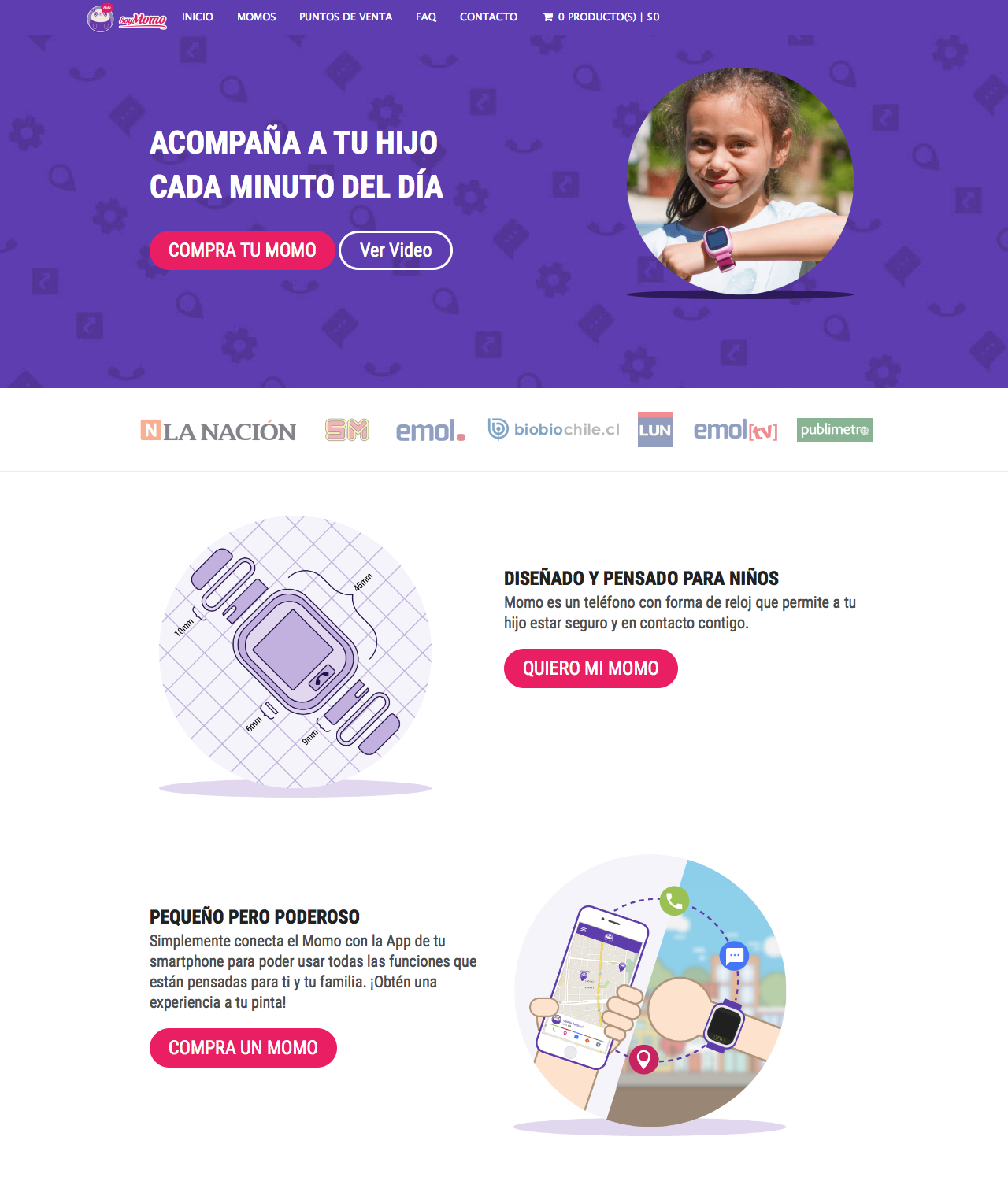 Proyecto web Soy Momo realizado por Simpson Studio